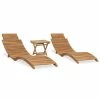 VidaXL Salon de jardin pliable 3 pcs Bois de teck solide 2 VidaXL Salon de jardin pliable 3 pcs Bois de teck solide -Bains de soleil Soldes image 1 3059960