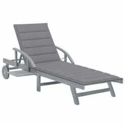 VidaXL Chaise longue de jardin avec coussin Bois d'acacia solide