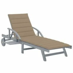VidaXL Chaise longue de jardin avec coussin Bois d'acacia solide