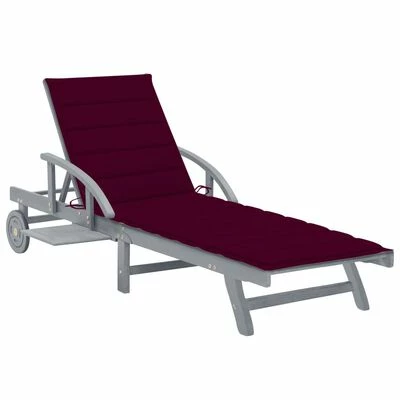 VidaXL Chaise longue de jardin avec coussin Bois d'acacia solide 3 VidaXL Chaise longue de jardin avec coussin Bois d'acacia solide