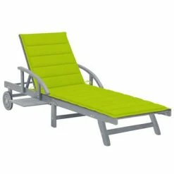 VidaXL Chaise longue de jardin avec coussin Bois d'acacia solide