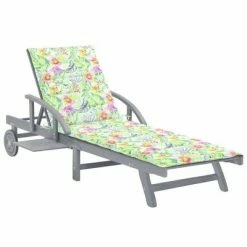 VidaXL Chaise longue de jardin avec coussin Bois d'acacia solide