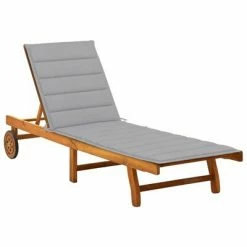 VidaXL Chaise longue de jardin avec coussin Bois d'acacia solide