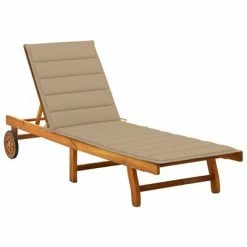 VidaXL Chaise longue de jardin avec coussin Bois d'acacia solide