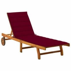 VidaXL Chaise longue de jardin avec coussin Bois d'acacia solide
