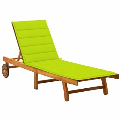 VidaXL Chaise longue de jardin avec coussin Bois d'acacia solide 3 VidaXL Chaise longue de jardin avec coussin Bois d'acacia solide