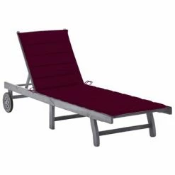 VidaXL Chaise longue de jardin avec coussin Gris Bois d'acacia solide