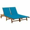 VidaXL Chaise longue de jardin 2 places avec coussins Acacia solide 1 VidaXL Chaise longue de jardin 2 places avec coussins Acacia solide -Bains de soleil Soldes image 1 3061378