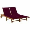 VidaXL Chaise longue de jardin 2 places avec coussins Acacia solide 2 VidaXL Chaise longue de jardin 2 places avec coussins Acacia solide -Bains de soleil Soldes image 1 3061383