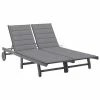 VidaXL Chaise longue de jardin 2 places avec coussin Gris Acacia 1 VidaXL Chaise longue de jardin 2 places avec coussin Gris Acacia -Bains de soleil Soldes image 1 3061390