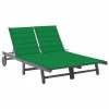 VidaXL Chaise longue de jardin 2 places avec coussin Gris Acacia 2 VidaXL Chaise longue de jardin 2 places avec coussin Gris Acacia -Bains de soleil Soldes image 1 3061394