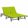 VidaXL Chaise longue de jardin 2 places avec coussin Gris Acacia 1 VidaXL Chaise longue de jardin 2 places avec coussin Gris Acacia -Bains de soleil Soldes image 1 3061400