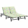 VidaXL Chaise longue de jardin 2 places avec coussin Gris Acacia 2 VidaXL Chaise longue de jardin 2 places avec coussin Gris Acacia -Bains de soleil Soldes image 1 3061401