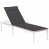 VidaXL Chaise longue avec coussin Bois de teck et acier inoxydable -Bains de soleil Soldes image 1 3061473