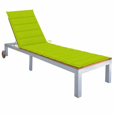 VidaXL Chaise longue avec coussin Bois d'acacia et acier galvanisé 3 VidaXL Chaise longue avec coussin Bois d'acacia et acier galvanisé