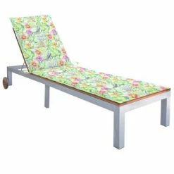 VidaXL Chaise longue avec coussin Bois d'acacia et acier galvanisé