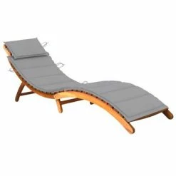 VidaXL Chaise longue de jardin avec coussin Bois d'acacia solide