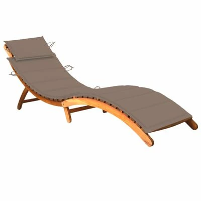 VidaXL Chaise longue de jardin avec coussin Bois d'acacia solide 3 VidaXL Chaise longue de jardin avec coussin Bois d'acacia solide