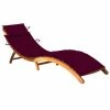 VidaXL Chaise longue de jardin avec coussin Bois d'acacia solide