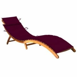 VidaXL Chaise longue de jardin avec coussin Bois d'acacia solide