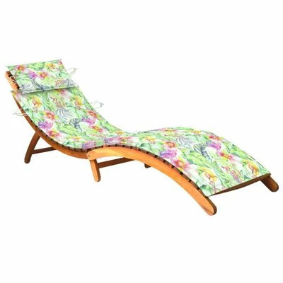 VidaXL Chaise longue de jardin avec coussin Bois d'acacia solide 3 VidaXL Chaise longue de jardin avec coussin Bois d'acacia solide