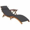 VidaXL Chaise longue de jardin avec table et coussin Bois d'acacia 2 VidaXL Chaise longue de jardin avec table et coussin Bois d'acacia -Bains de soleil Soldes image 1 3061587