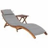 VidaXL Chaise longue de jardin avec table et coussin Bois d'acacia 1 VidaXL Chaise longue de jardin avec table et coussin Bois d'acacia -Bains de soleil Soldes image 1 3061588