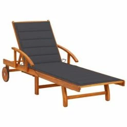 VidaXL Chaise longue de jardin avec coussin Bois d'acacia solide