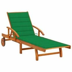 VidaXL Chaise longue de jardin avec coussin Bois d'acacia solide