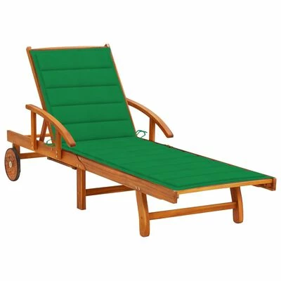 VidaXL Chaise longue de jardin avec coussin Bois d'acacia solide 3 VidaXL Chaise longue de jardin avec coussin Bois d'acacia solide