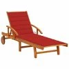 VidaXL Chaise longue de jardin avec coussin Bois d'acacia solide -Bains de soleil Soldes image 1 3061608
