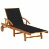 VidaXL Chaise longue de jardin avec coussin Bois d'acacia solide 1 VidaXL Chaise longue de jardin avec coussin Bois d'acacia solide -Bains de soleil Soldes image 1 3061609