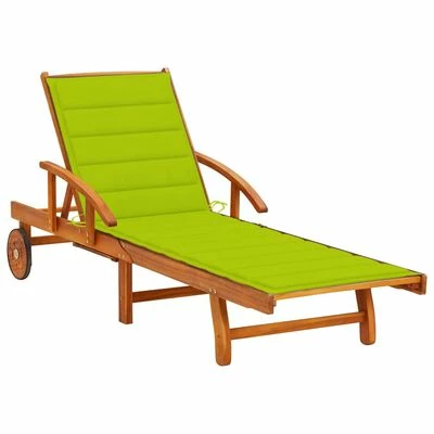 VidaXL Chaise longue de jardin avec coussin Bois d'acacia solide 3 VidaXL Chaise longue de jardin avec coussin Bois d'acacia solide