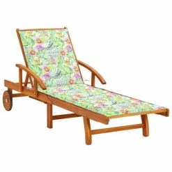 VidaXL Chaise longue de jardin avec coussin Bois d'acacia solide