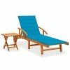 VidaXL Chaise longue de jardin avec table et coussin Bois d'acacia 2 VidaXL Chaise longue de jardin avec table et coussin Bois d'acacia -Bains de soleil Soldes image 1 3061621