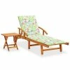 VidaXL Chaise longue de jardin avec table et coussin Bois d'acacia -Bains de soleil Soldes image 1 3061629