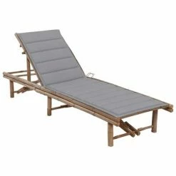 VidaXL Chaise longue de jardin avec coussin Bambou