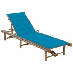 VidaXL Chaise longue de jardin avec coussin Bambou