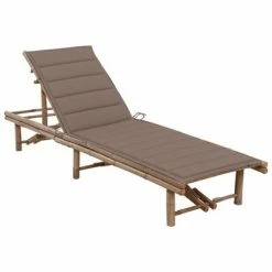 VidaXL Chaise longue de jardin avec coussin Bambou