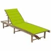 VidaXL Chaise longue de jardin avec coussin Bambou