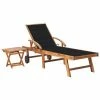 VidaXL Chaise longue avec table et coussin Bois de teck solide 1 VidaXL Chaise longue avec table et coussin Bois de teck solide -Bains de soleil Soldes image 1 3063028