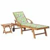 VidaXL Chaise longue avec table et coussin Bois de teck solide 2 VidaXL Chaise longue avec table et coussin Bois de teck solide -Bains de soleil Soldes image 1 3063033