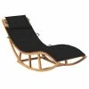 VidaXL Chaise longue à bascule avec coussin Bois de teck solide -Bains de soleil Soldes image 1 3063340