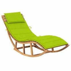 VidaXL Chaise longue à bascule avec coussin Bois de teck solide