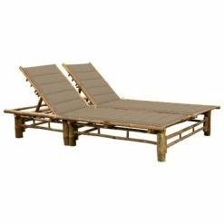 VidaXL Chaise longue pour 2 personnes avec coussins Bambou