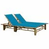 VidaXL Chaise longue pour 2 personnes avec coussins Bambou 2 VidaXL Chaise longue pour 2 personnes avec coussins Bambou -Bains de soleil Soldes image 1 3063949
