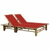 VidaXL Chaise longue pour 2 personnes avec coussins Bambou 1 VidaXL Chaise longue pour 2 personnes avec coussins Bambou -Bains de soleil Soldes image 1 3063951