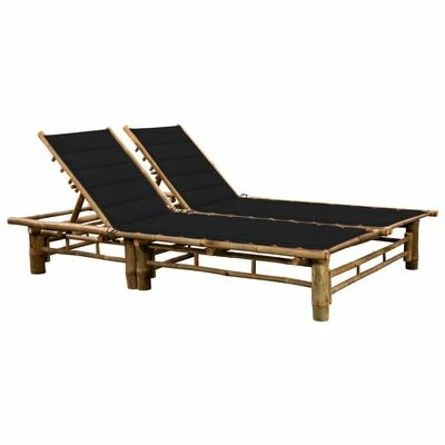VidaXL Chaise longue pour 2 personnes avec coussins Bambou 3 VidaXL Chaise longue pour 2 personnes avec coussins Bambou