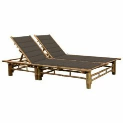 VidaXL Chaise longue pour 2 personnes avec coussins Bambou