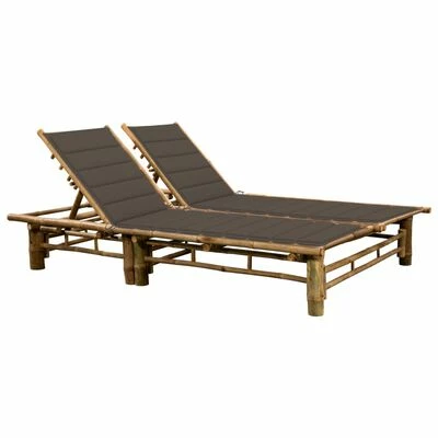 VidaXL Chaise longue pour 2 personnes avec coussins Bambou 3 VidaXL Chaise longue pour 2 personnes avec coussins Bambou